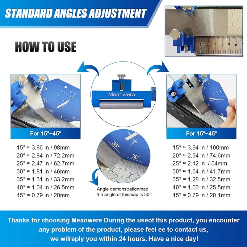 Meaowera Chisel Sharpening Kit with Sharpening Stones – Wood Chisel Sharpener Honing Guide Set for Chisel Sharpening, Planer Blade Sharpener – Complete Wood Chisel Sharpening Kit with Whetstone - Image 5